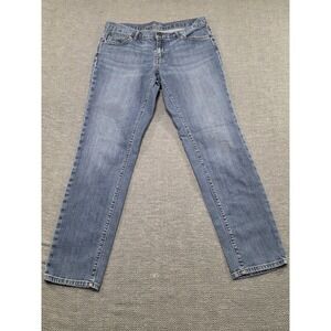 Eddie Bauer Women's Blue Wash Straight Leg Jeans Size 8 Cotton Spandex Blend